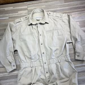 VTG Calvin Klein Sport Women's M Petite Jumpsuit Beige Cotton - 2S582